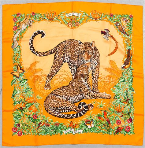 1983 hermes scarf jungle love red 16x16|Jungle Love .